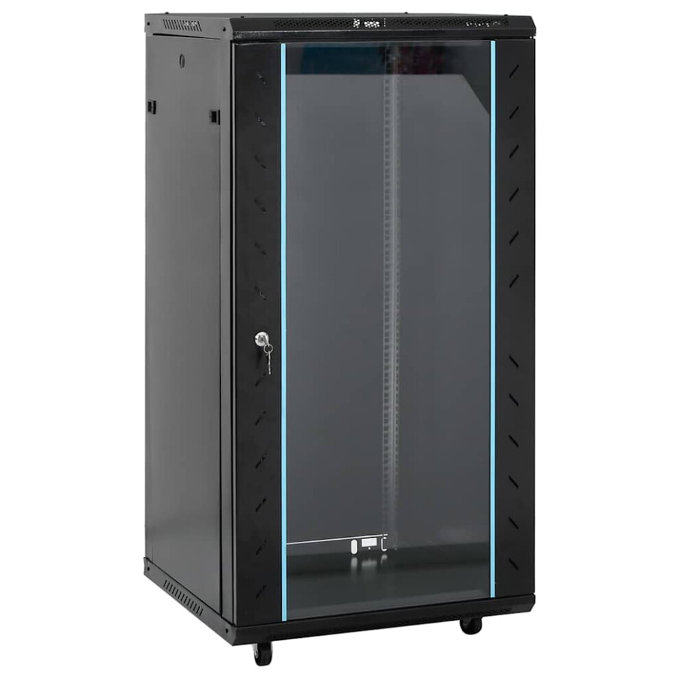 Berkfield 22U Network Cabinet 19" Ip20 60X60x120 Cm Black 1144949893541