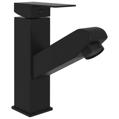 Berkfield Bathroom Basin Faucet with Pull-out Function Black 157x172 mm 2
