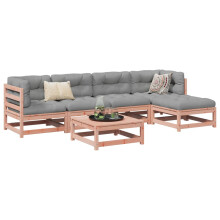 Berkfield 6 Piece Garden Sofa Set Solid Wood Douglas Fir