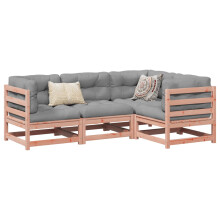 Berkfield 4 Piece Garden Sofa Set Solid Wood Douglas Fir