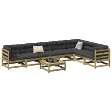 Berkfield 8 Piece Garden Sofa Set Impregnated Wood Pine