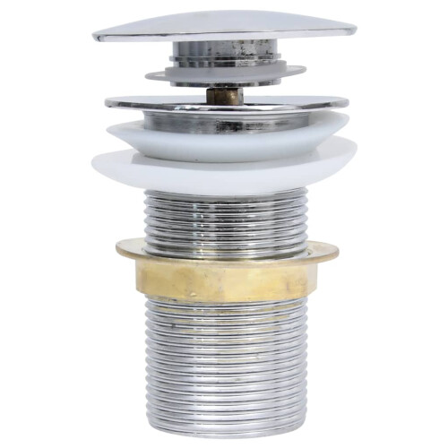 Berkfield Push Drain without Overflow Function Chrome 6.4x6.4x9.1 cm 2