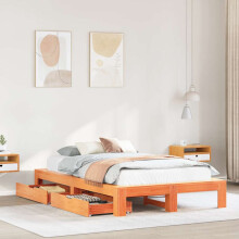 Berkfield Bed Frame without Mattress Wax Brown 120x200 cm Solid Wood Pine