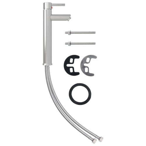 Berkfield Bathroom Mixer Tap Silver 12x30 cm 1