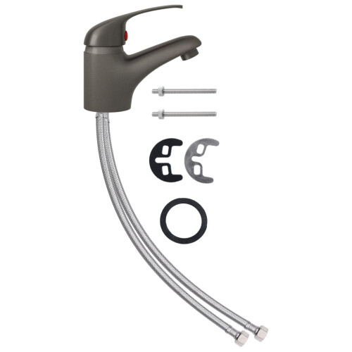 Berkfield Basin Mixer Tap Grey 13x10 cm 1