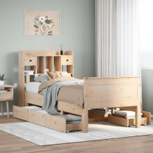 Berkfield Bookcase Bed without Mattress 90x190 cm Single Solid Wood Pine