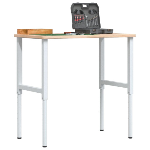 Berkfield Workbench 100x60x(71.5-98) cm Solid Wood Oak Rectangular