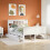 Berkfield Bookcase Bed without Mattress White 150x200 cm King Solid Wood Pine 1