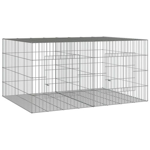 Berkfield 2-Panel Rabbit Cage 110x79x54 cm Galvanised Iron 1