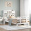 Berkfield Bookcase Bed without Mattress White 75x190 cm Small Single Solid Wood Pine 1