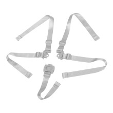 Baby  Chair Harness 5 Point Adjustable Safety Straps Light Grey Comfortable Washable Secure Lock