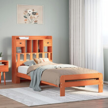 Berkfield Bookcase Bed without Mattress Wax Brown 75x190 cm Small Single Solid Wood Pine