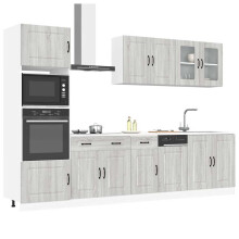 Berkfield 7 Piece Kitchen Cabinet Set Kalmar Grey Sonoma Engineered Wood