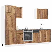 Berkfield 7 Piece Kitchen Cabinet Set Porto Old Wood Engineered Wood