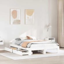 Berkfield Bed Frame without Mattress White 140x190 cm Solid Wood Pine