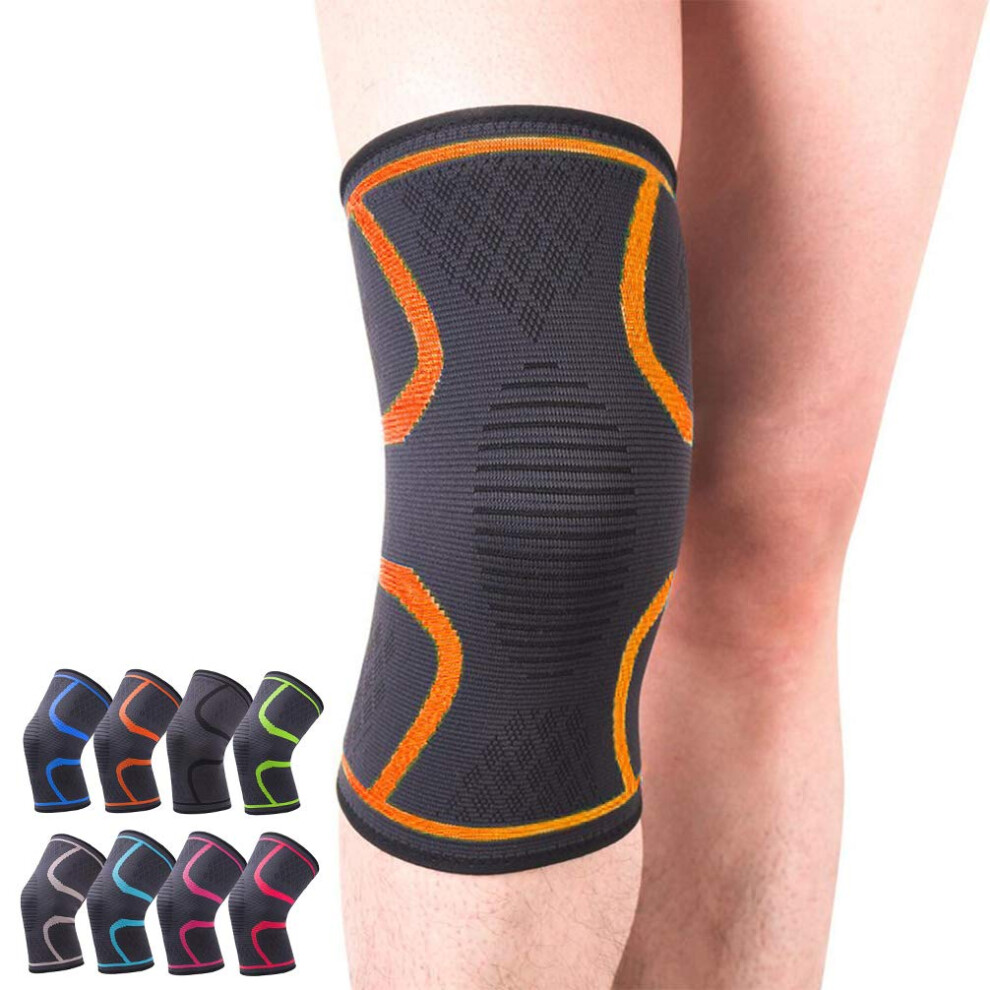 2 Pack Knee Compression Sleeve Knee Brace for Men and Women, NonSlip Support for Running, Gym, Workout
