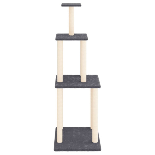 Berkfield Cat Tree with Sisal Scratching Posts Dark Grey 149 cm 2