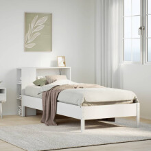 Berkfield Bookcase Bed without Mattress White 75x190 cm Small Single Solid Wood Pine