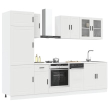 Berkfield 8 Piece Kitchen Cabinet Set Porto White Engineered Wood