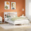 Berkfield Bookcase Bed without Mattress White 150x200 cm King Size Solid Wood Pine 1
