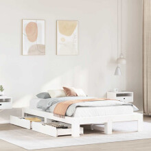 Berkfield Bed Frame without Mattress White 120x190 cm Small Double Solid Wood Pine