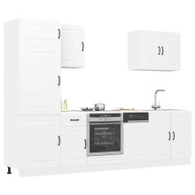 Berkfield 7 Piece Kitchen Cabinet Set Kalmar White Engineered Wood