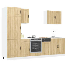 Berkfield 7 Piece Kitchen Cabinet Set Lucca Sonoma Oak Engineered Wood