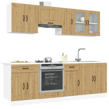 Berkfield 8 Piece Kitchen Cabinet Set Kalmar Artisan Oak Engineered Wood