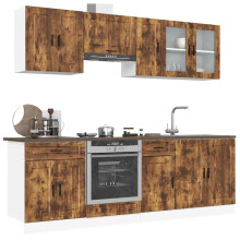 Berkfield 8 Piece Kitchen Cabinet Set Porto Smoked Oak Engineered Wood