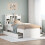 Berkfield Bookcase Bed without Mattress White 75x190 cm Small Single Solid Wood Pine 1