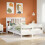 Berkfield Bookcase Bed without Mattress White 135x190cm Double Solid Wood Pine 1