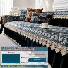 (Green, Backrest 71.12cm× 71.12cm) 1pc Neuschwanstein Golden Velvet Lace Edged Sofa Cushion Jacquard Design Middle East