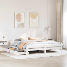 Berkfield Bed frame without Mattress White 200x200 cm Solid Wood Pine