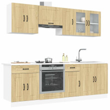 Berkfield 8 Piece Kitchen Cabinet Set Kalmar Sonoma Oak Engineered Wood