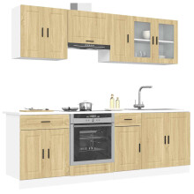 Berkfield 8 Piece Kitchen Cabinet Set Porto Sonoma Oak Engineered Wood