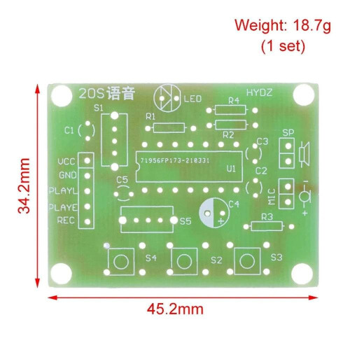 ISD1820 Voice Recording Module 20‑Second Audio Recorder DIY Learning Kit for Student Electronics 2