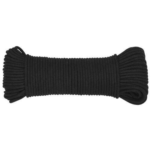 Berkfield Boat Rope Full Black 4 mm 250 m Polypropylene 2