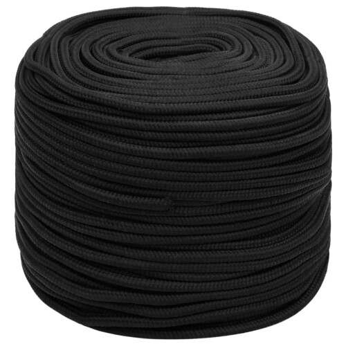 Berkfield Boat Rope Full Black 10 mm 50 m Polypropylene 1