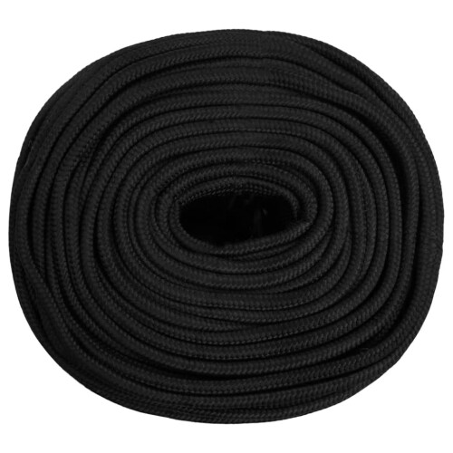 Berkfield Boat Rope Full Black 10 mm 50 m Polypropylene 2