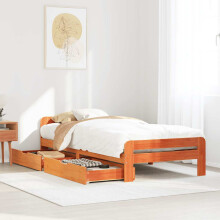 Berkfield Bed frame without Mattress Wax Brown 75x190 cm Small Single Solid Wood Pine