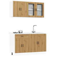 Berkfield 4 Piece Kitchen Cabinet Set Kalmar Artisan Oak Engineered Wood