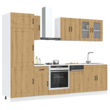 Berkfield 8 Piece Kitchen Cabinet Set Kalmar Artisan Oak Engineered Wood