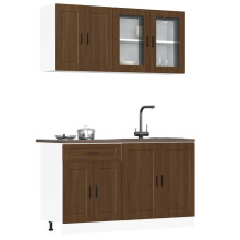 Berkfield 4 Piece Kitchen Cabinet Set Porto Brown Oak Engineered Wood