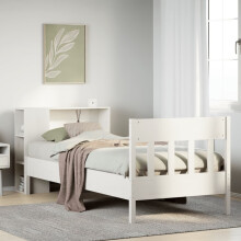 Berkfield Bookcase Bed without Mattress White 75x190 cm Small Single Solid Wood Pine