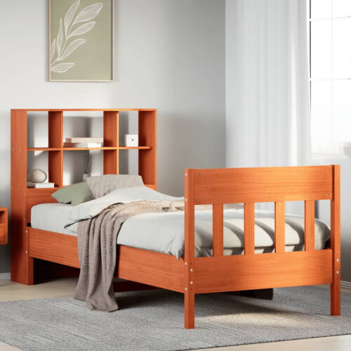 Berkfield Bed Frame without Mattress Wax Brown 100x200 cm Solid Wood Pine