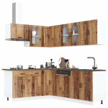 Berkfield 11 Piece Kitchen Cabinet Set Kalmar Old Wood Engineered Wood