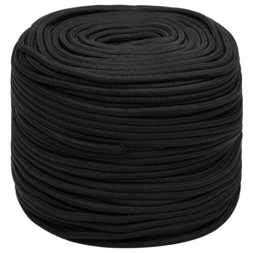Berkfield Boat Rope Full Black 8 mm 100 m Polypropylene 1