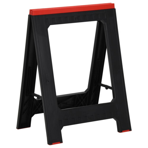Berkfield Foldable Work Trestles 2 pcs Black and Red Polypropylene 350 kg 2