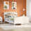 Berkfield Bookcase Bed without Mattress White 160x200cm Solid Wood Pine 1