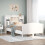 Berkfield Bookcase Bed without Mattress White 135x190 cm Double Solid Wood Pine 1